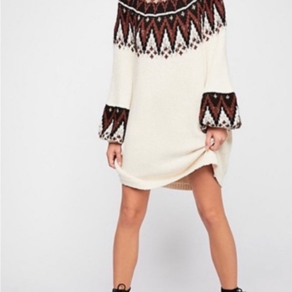 NWT Free People Neutral Knit Dress - Picture 4 of 7